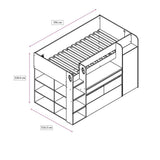 Flair Bailey Kids Cabin Bed with Desk & Storage White & Grey