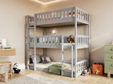 Flair Bea Triple High Wooden Bunk Bed Grey