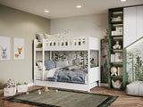 Flair Bea Wooden Bunk Bed with Trundle White