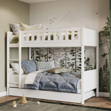 Flair Bea Wooden Bunk Bed with Trundle White