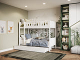 Flair Bea Wooden Bunk Bed with Trundle White