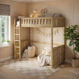 Flair Bea Wooden High Sleeper-Oak