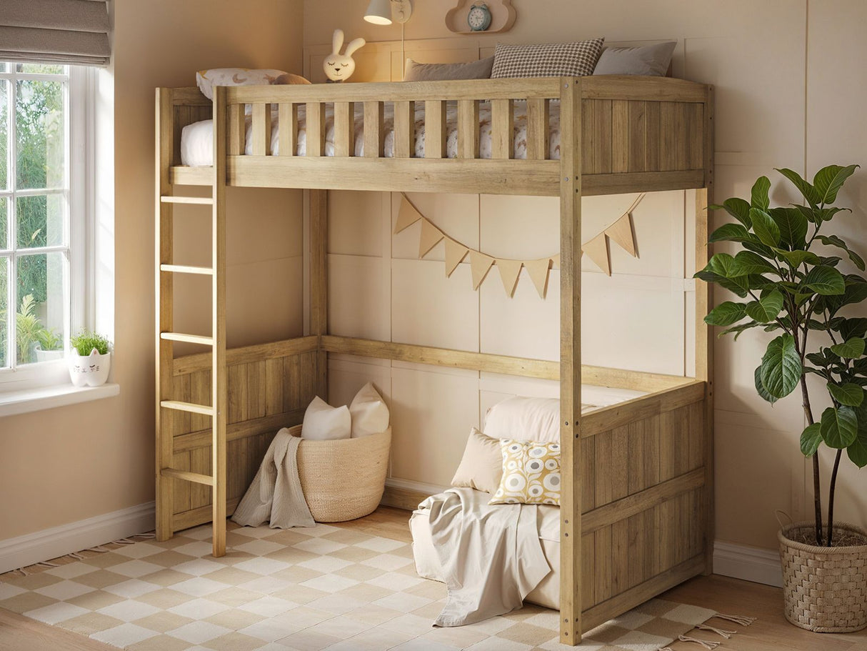 Flair Bea Wooden High Sleeper-Oak