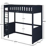 Flair Bea Wooden High Sleeper Navy