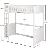 Flair Bea Wooden High Sleeper-White