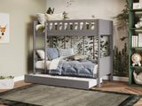 Flair Bea Shorty Wooden Bunk Bed with Trundle-Grey