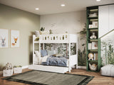 Flair Bea Shorty Wooden Bunk Bed with Trundle-White