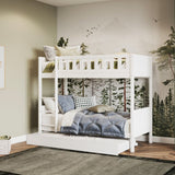 Flair Bea Shorty Wooden Bunk Bed with Trundle-White