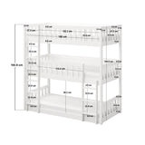 Flair Bea Triple High Wooden Bunk Bed White