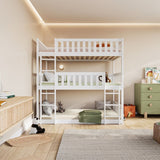 Flair Bea Triple High Wooden Bunk Bed White