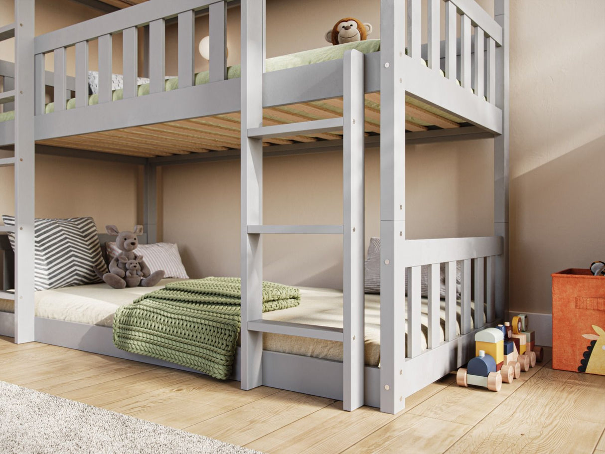 Flair Bea Triple High Wooden Bunk Bed Grey