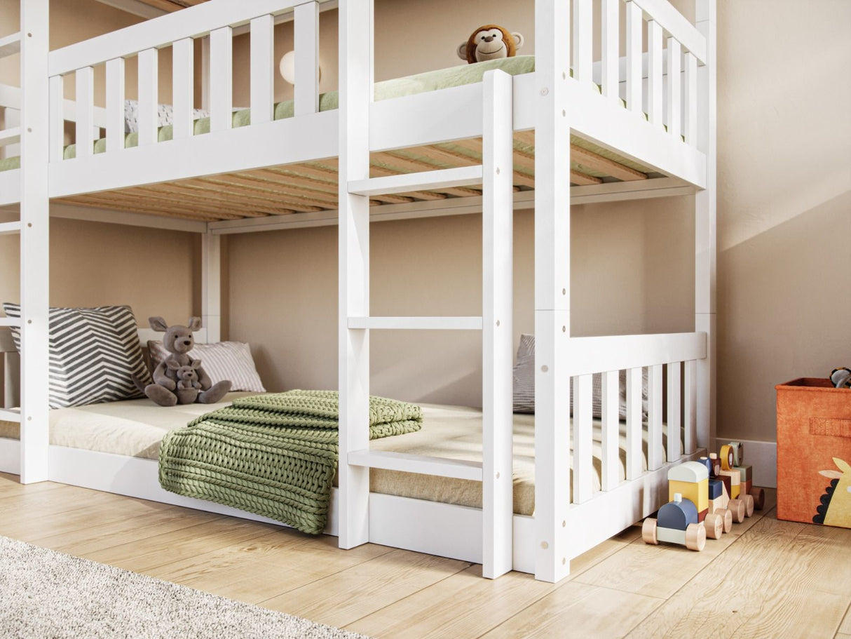Flair Bea Triple High Wooden Bunk Bed White