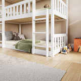 Flair Bea Triple High Wooden Bunk Bed White