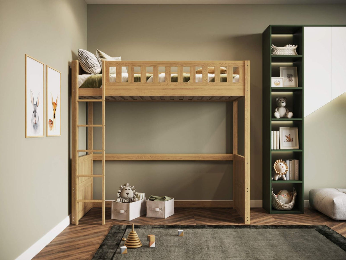Flair Bea Wooden High Sleeper-Oak