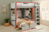 Flair Hampton L Shape Bunk Bed White & Grey