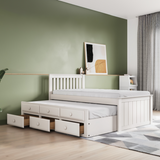 Flair Montana Captain's Bed with Drawers & Trundle White