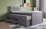 Flair Montana Captain's Bed with Drawers & Trundle Grey