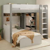 Flair Hampton L Shape Bunk Bed White & Grey