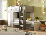 Flair Benito Bunk Bed with Wardrobe White & Grey