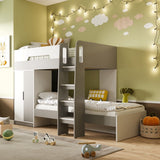 Flair Benito Bunk Bed with Wardrobe White & Grey