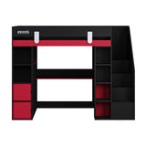 Recoil Blaze Staircase Gaming High Sleeper with Storage Black & Red