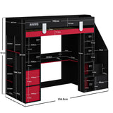 Recoil Blaze Staircase Gaming High Sleeper with Storage Black & Red