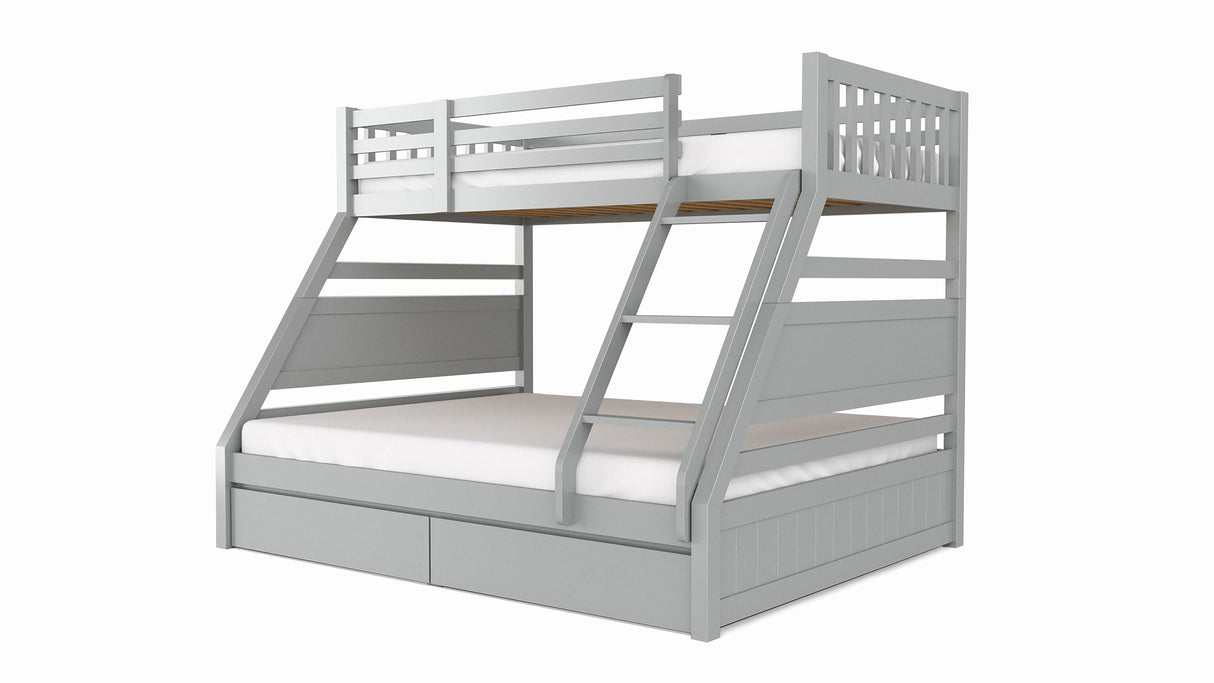 Flair Ollie Triple Bunk Bed with Drawers Grey