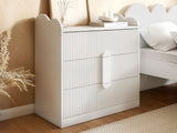 Flair Calista Ribbed Chest of 3 Drawers White