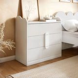 Flair Calista Ribbed Chest of 3 Drawers White