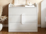 Flair Calista Ribbed Chest of 3 Drawers White