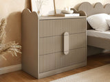 Flair Calista Ribbed Chest of 3 Drawers Taupe