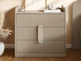 Flair Calista Ribbed Chest of 3 Drawers Taupe