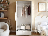 Flair Calista Ribbed Wardrobe 2 Doors with Drawer White