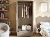Flair Calista Ribbed Wardrobe 2 Doors with Drawer Taupe