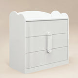 Flair Calista Ribbed Chest of 3 Drawers White