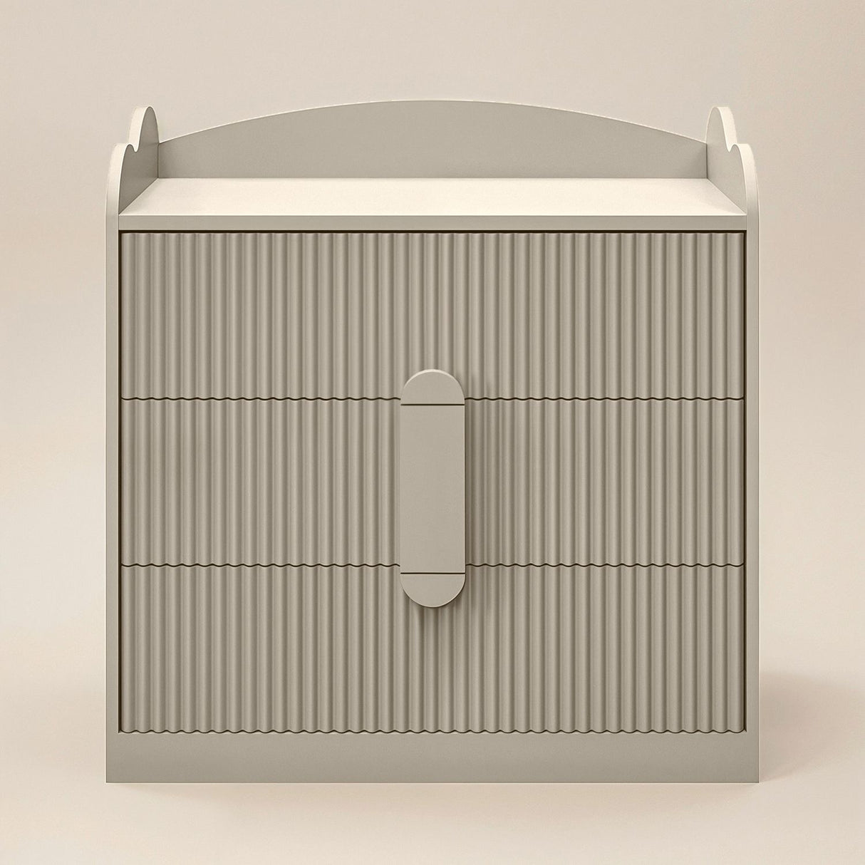 Flair Calista Ribbed Chest of 3 Drawers Taupe