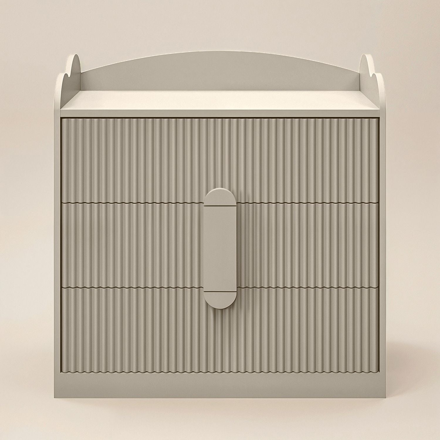 Flair Calista Ribbed Chest of 3 Drawers Taupe