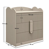 Flair Calista Ribbed Chest of 3 Drawers Taupe