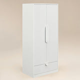 Flair Calista Ribbed Wardrobe 2 Doors with Drawer White