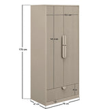 Flair Calista Ribbed Wardrobe 2 Doors with Drawer Taupe