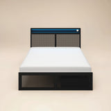 Flair Callan Metal Bed Frame with Storage & LED Black Small Double