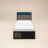 Flair Callan Metal Bed with Storage & LED Black Single