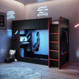 Recoil Shuttle Single LED Gaming High Sleeper Black & Red