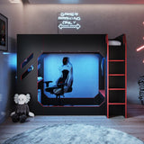 Recoil Shuttle Single LED Gaming High Sleeper Black & Red