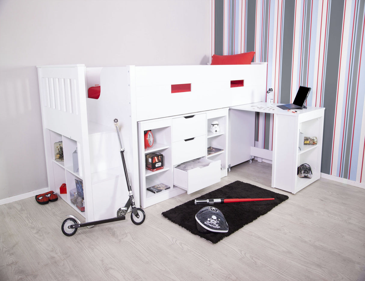 Flair Charlie Staircase Mid Sleeper Storage Set White