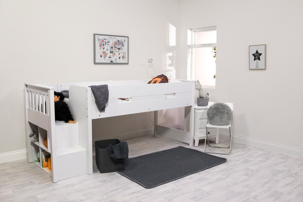 Flair Charlie Staircase Mid Sleeper Bed White