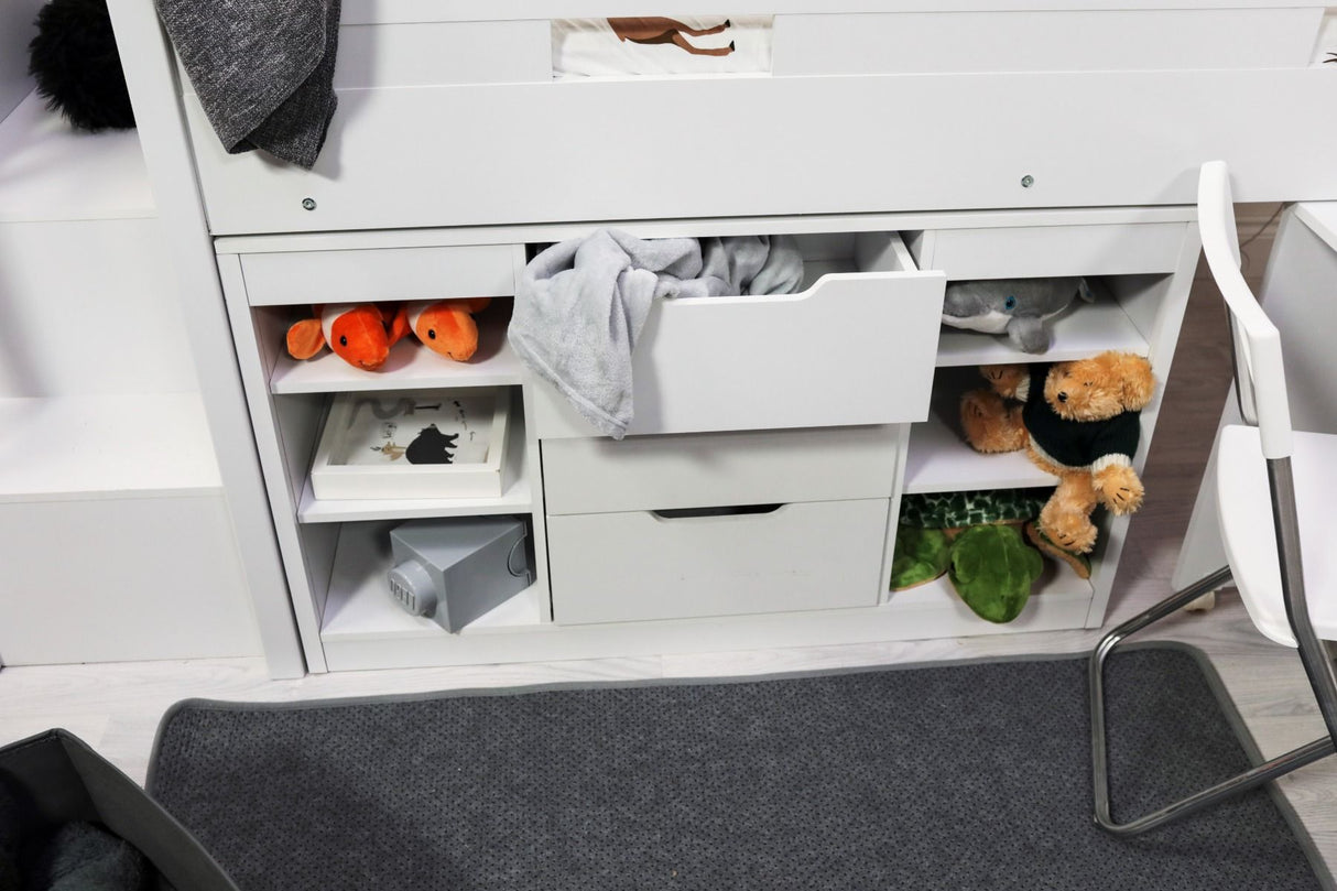 Flair Charlie Staircase Mid Sleeper Storage Set White