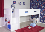 Flair Charlie Staircase Mid Sleeper Bed White