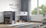 Flair Charlie Staircase Mid Sleeper Bed Grey