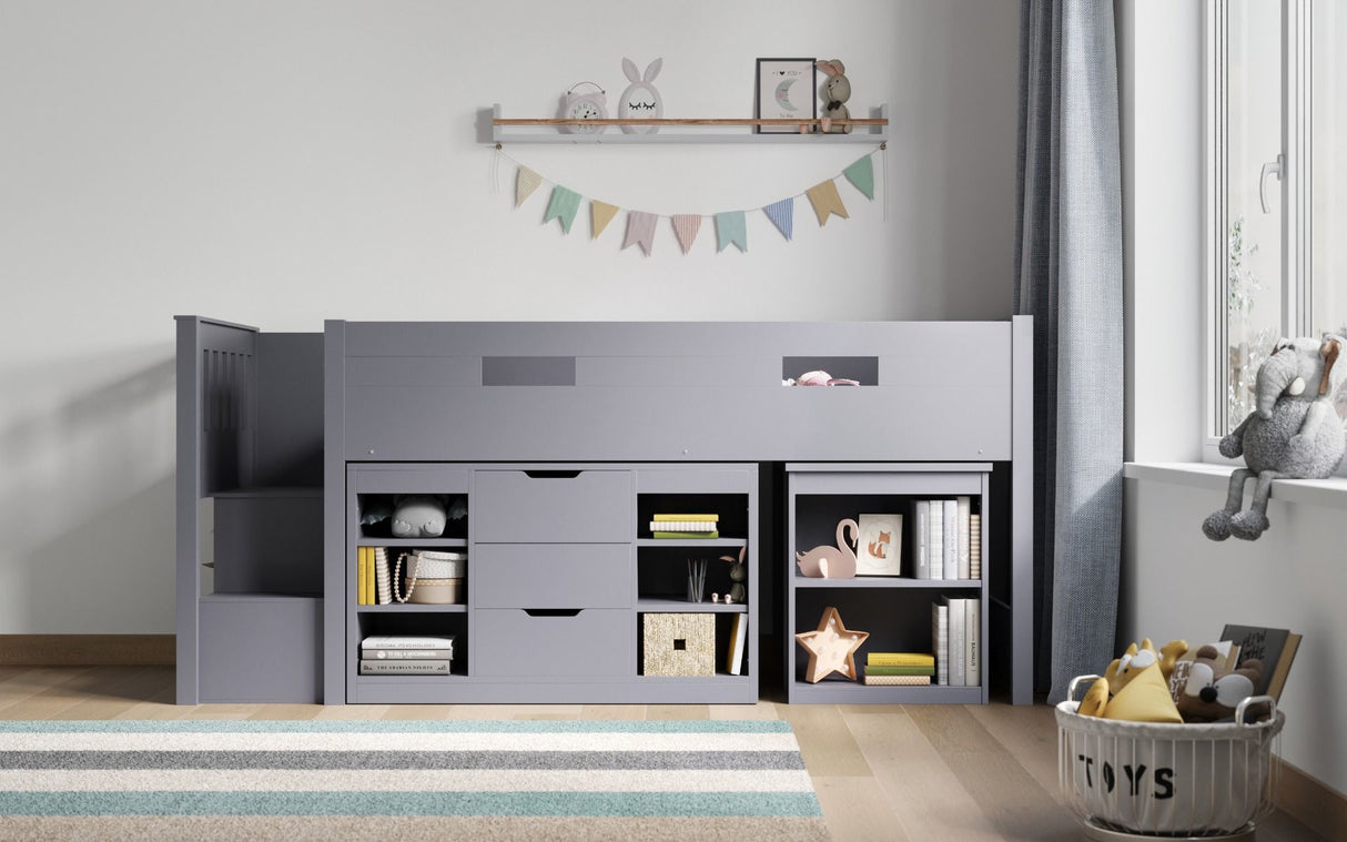 Flair Charlie Staircase Mid Sleeper Storage Set Grey